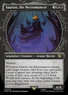 [802]【EN】【サージFOIL】■ショーケース■死人占い師、サウロン/Sauron, the Necromancer【LTR】[R][黒]