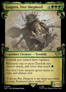 [617]【EN】【銀幕FOIL】■ショーケース■木の牧人、ファンゴルン/Fangorn, Tree Shepherd【LTR】[R][緑]