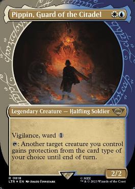 [818]【EN】【サージFOIL】■ショーケース■城塞の近衛兵、ピピン/Pippin, Guard of the Citadel【LTR】[R][多色]