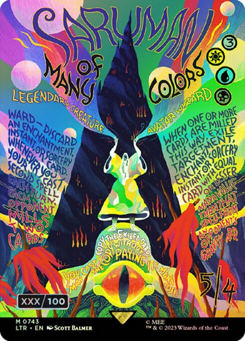 [743]【EN】【ダブルレインボウFOIL】■ボーダーレス■多彩なるサルマン/Saruman of Many Colors【LTR】[M][多色]