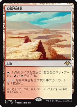 [247]【JP】【FOIL】灼陽大峡谷/Sunbaked Canyon【MH1】[R][土地]