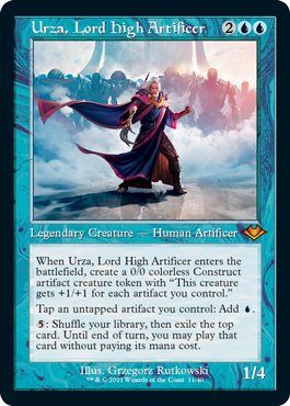 [011]【EN】【エッチングFOIL】■旧枠■最高工匠卿、ウルザ/Urza, Lord High Artificer【MH1】[M][青]