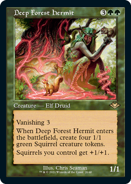 [020]【EN】【FOIL】■旧枠■深き森の隠遁者/Deep Forest Hermit【MH1】[R][緑]