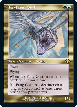 [027]【EN】【FOIL】■旧枠■氷牙のコアトル/Ice-Fang Coatl【MH1】[R][多色]
