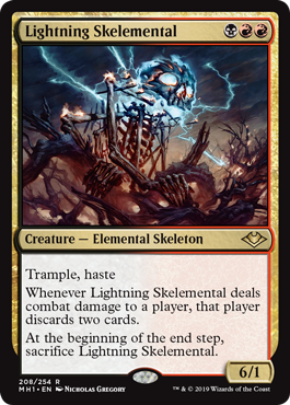 [208]【EN】稲妻の骨精霊/Lightning Skelemental【MH1】[R][多色]
