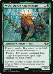 [155]【EN】【FOIL】熊の女王、アイユーラ/Ayula, Queen Among Bears【MH1】[R][緑]