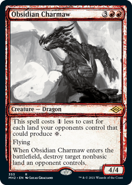 [353]【EN】■スケッチ■黒曜石の焦がし口/Obsidian Charmaw【MH2】[R][赤]