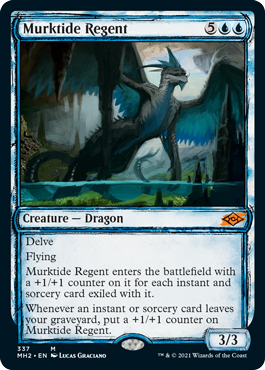 [337]【EN】【FOIL】■スケッチ■濁浪の執政/Murktide Regent【MH2】[M][青]