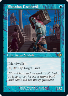 [391]【EN】【FOIL】■旧枠■リシャーダの荷運び/Rishadan Dockhand【MH2】[R][青]