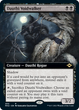 [450]【EN】【FOIL】■拡張アート■ダウスィーの虚空歩き/Dauthi Voidwalker【MH2】[R][黒]