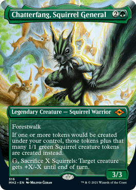 [316]【EN】【FOIL】■ボーダーレス■リスの将軍、サワギバ/Chatterfang, Squirrel General【MH2】[M][緑]