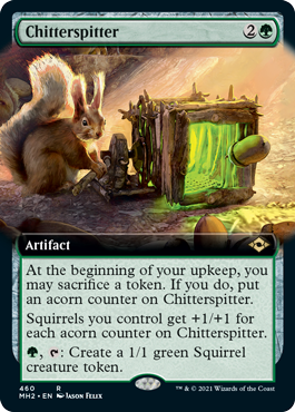 [460]【EN】【FOIL】■拡張アート■囀り吐き/Chitterspitter【MH2】[R][緑]