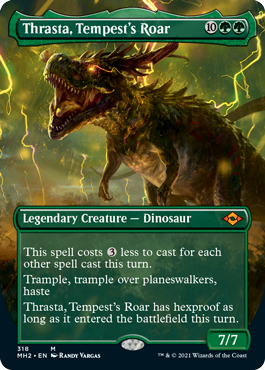 [318]【EN】【FOIL】■ボーダーレス■大嵐の咆哮、スラスタ/Thrasta, Tempest's Roar【MH2】[M][緑]