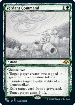 [359]【EN】【FOIL】■スケッチ■新緑の命令/Verdant Command【MH2】[R][緑]