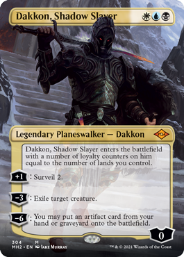 [304]【EN】【FOIL】■ボーダーレス■影の処刑者、ダッコン/Dakkon, Shadow Slayer【MH2】[M][多色]