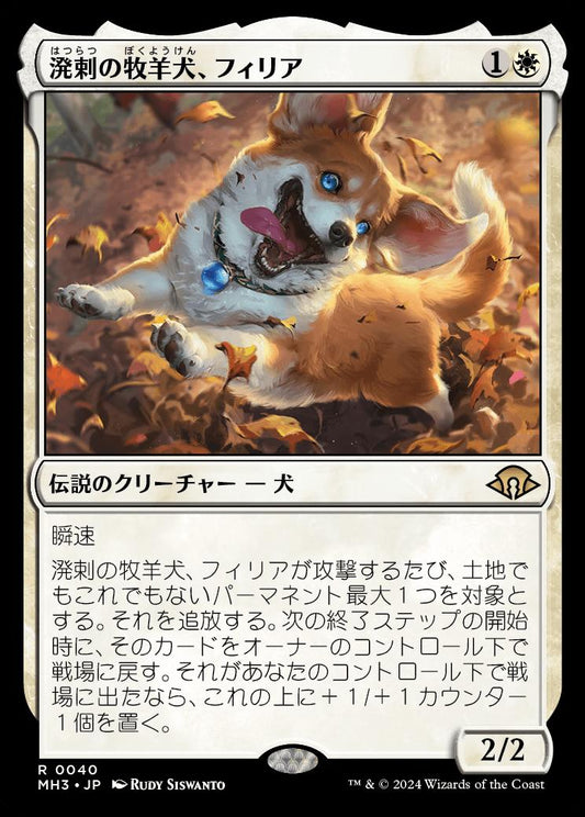 [040]【JP】【FOIL】溌剌の牧羊犬、フィリア/Phelia, Exuberant Shepherd【MH3】[R][白]