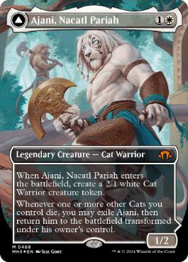 [468]【EN】【テクスチャーFOIL】■ボーダーレス■ナカティルの最下層民、アジャニ/Ajani, Nacatl Pariah【MH3】[M][白]