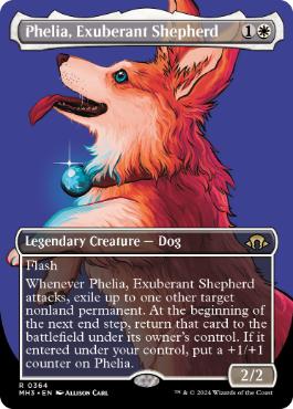 [364]【EN】【FOIL】■ボーダーレス■溌剌の牧羊犬、フィリア/Phelia, Exuberant Shepherd【MH3】[R][白]