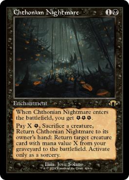 [406]【EN】【FOIL】■旧枠■黄泉帰る悪夢/Chthonian Nightmare【MH3】[R][黒]