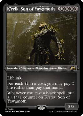 [479]【EN】【エッチングFOIL】ヨーグモスの息子、ケリク/K'rrik, Son of Yawgmoth【MH3】[R][黒]