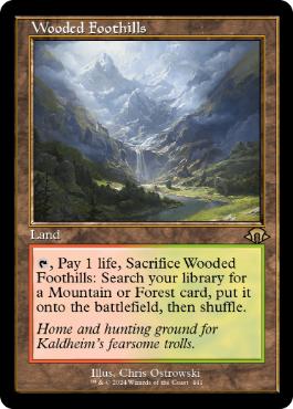 [441]【EN】【FOIL】■旧枠■樹木茂る山麓/Wooded Foothills【MH3】[R][土地]
