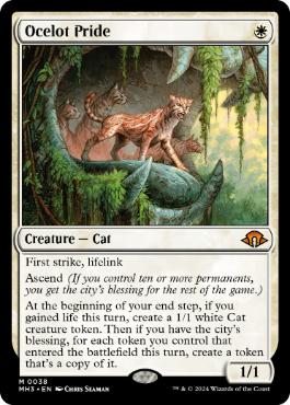 [038]【EN】【FOIL】オセロットの群れ/Ocelot Pride【MH3】[M][白]