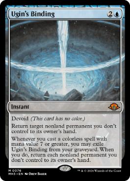 [076]【EN】【FOIL】ウギンの束縛/Ugin's Binding【MH3】[M][青]