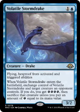 [079]【EN】【FOIL】荒れ模様のストームドレイク/Volatile Stormdrake【MH3】[R][青]