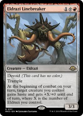 [117]【EN】【FOIL】エルドラージの戦線破り/Eldrazi Linebreaker【MH3】[R][赤]