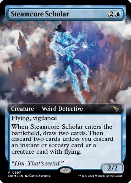 [397]【EN】【FOIL】■拡張アート■蒸気核の学者/Steamcore Scholar【MKM】[R][青]