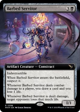 [398]【EN】【FOIL】■拡張アート■有刺の給仕/Barbed Servitor【MKM】[R][黒]