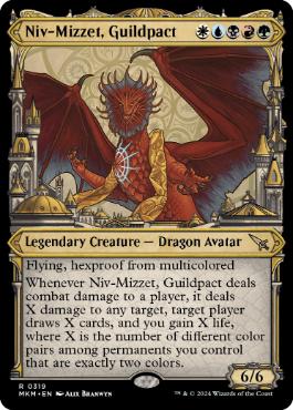 [319]【EN】【FOIL】■ショーケース■ギルドパクト、ニヴ＝ミゼット/Niv-Mizzet, Guildpact【MKM】[R][多色]