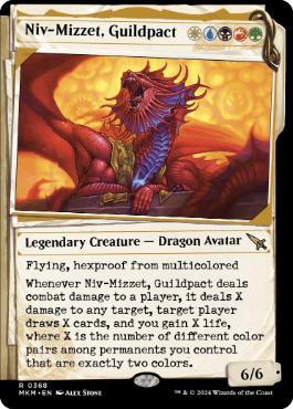 [368]【EN】【FOIL】■ショーケース■ギルドパクト、ニヴ＝ミゼット/Niv-Mizzet, Guildpact【MKM】[R][多色]