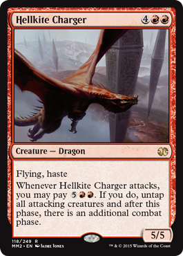 [118]【EN】【FOIL】ヘルカイトの突撃者/Hellkite Charger【MM2】[R][赤]