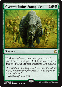 [153]【EN】【FOIL】圧倒する暴走/Overwhelming Stampede【MM2】[R][緑]