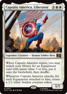 [587]【EN】【FOIL】解放者、キャプテン・アメリカ/Captain America, Liberator【MSC】[R][白]