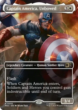 [505]【EN】■ボーダーレス■不屈の盾、キャプテン・アメリカ/Captain America, Unbowed【MSC】[R][白]