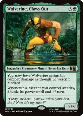[737]【EN】【FOIL】飛び出す爪、ウルヴァリン/Wolverine, Claws Out【MSC】[R][緑]