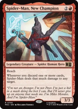 [705]【EN】【FOIL】新たな勇士、スパイダーマン/Spider-Man, New Champion【MSC】[R][赤]