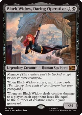 [831]【EN】【FOIL】大胆不敵な諜報員、ブラック・ウィドウ/Black Widow, Daring Operative【MSC】[M][黒]
