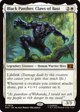 [829]【EN】【FOIL】バスト神の爪、ブラックパンサー/Black Panther, Claws of Bast【MSC】[M][白]