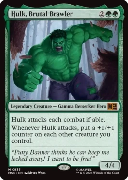[833]【EN】凄まじき暴れん坊、ハルク/Hulk, Brutal Brawler【MSC】[M][緑]