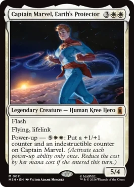 [011]【EN】【FOIL】地球の守護者、キャプテン・マーベル/Captain Marvel, Earth's Protector【MSH】[M][白]