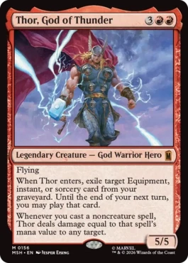 [156]【EN】【FOIL】雷神、ソー/Thor, God of Thunder【MSH】[M][赤]