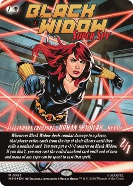 [393]【EN】【FOIL】■ボーダーレス■スーパースパイ、ブラック・ウィドウ/Black Widow, Super Spy【MSH】[M][黒]