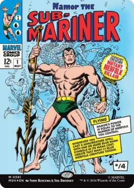 [391]【EN】【FOIL】■ボーダーレス■サブマリナー、ネイモア/Namor the Sub-Mariner【MSH】[M][青]