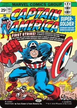 [387]【EN】【FOIL】■ボーダーレス■スーパーソルジャー、キャプテン・アメリカ/Captain America, Super-Soldier【MSH】[M][白]