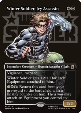 [377]【EN】【FOIL】■ボーダーレス■冷徹な暗殺者、ウィンター・ソルジャー/Winter Soldier, Icy Assassin【MSH】[R][多色]