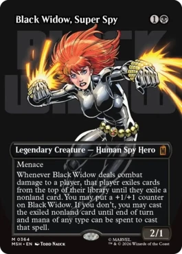 [364]【EN】【FOIL】■ボーダーレス■スーパースパイ、ブラック・ウィドウ/Black Widow, Super Spy【MSH】[M][黒]