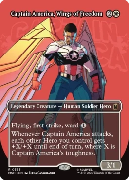 [353]【EN】【FOIL】■ボーダーレス■自由の翼、キャプテン・アメリカ/Captain America, Wings of Freedom【MSH】[R][白]